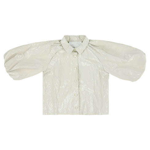 Caroline Bosmans blouses Caroline Bosmans Glossy Natural Bubble Sleeve Blouse