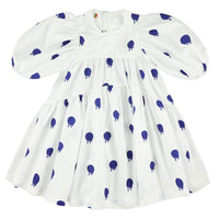 Caroline Bosmans dresses Caroline Bosmans Drippy Blue High Cut Bubble Sleeve Tiered Dress