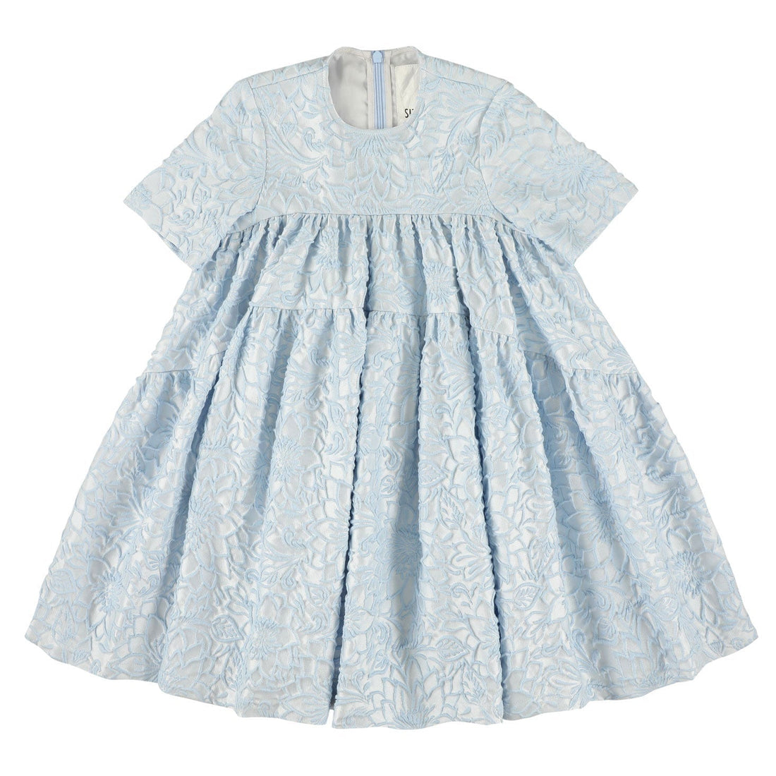Caroline Bosmans dresses Caroline Bosmans Flower Blue High Cut Tiered Dress