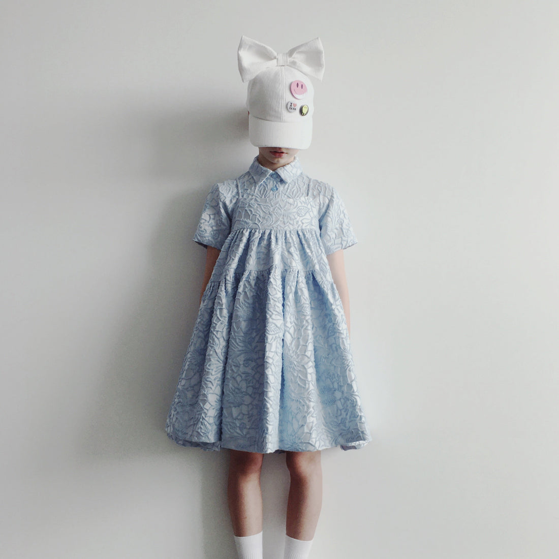 Caroline Bosmans dresses Caroline Bosmans Flower Blue High Cut Tiered Jumper
