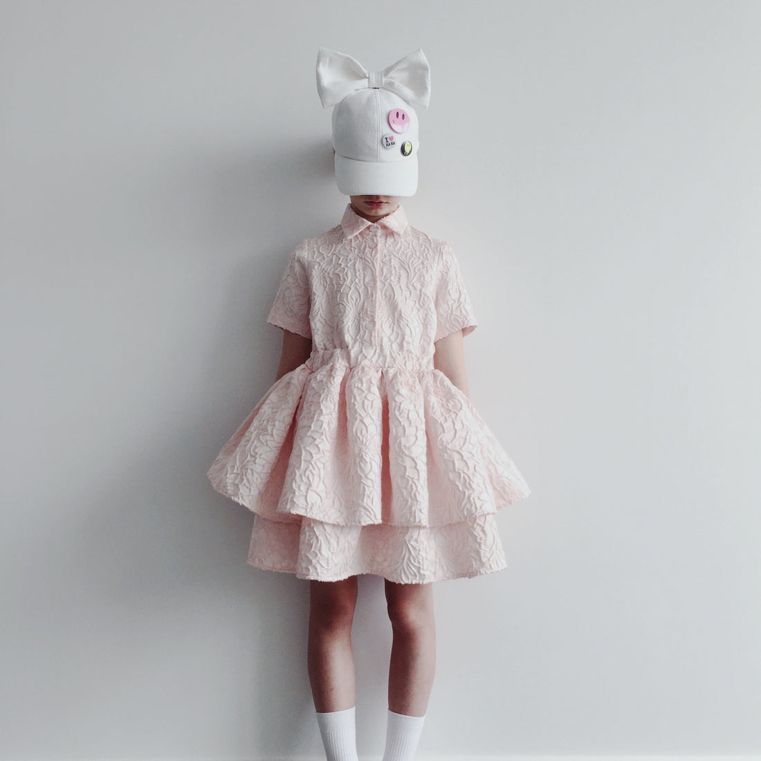 Caroline Bosmans dresses Caroline Bosmans Flower Pink Collared Dress
