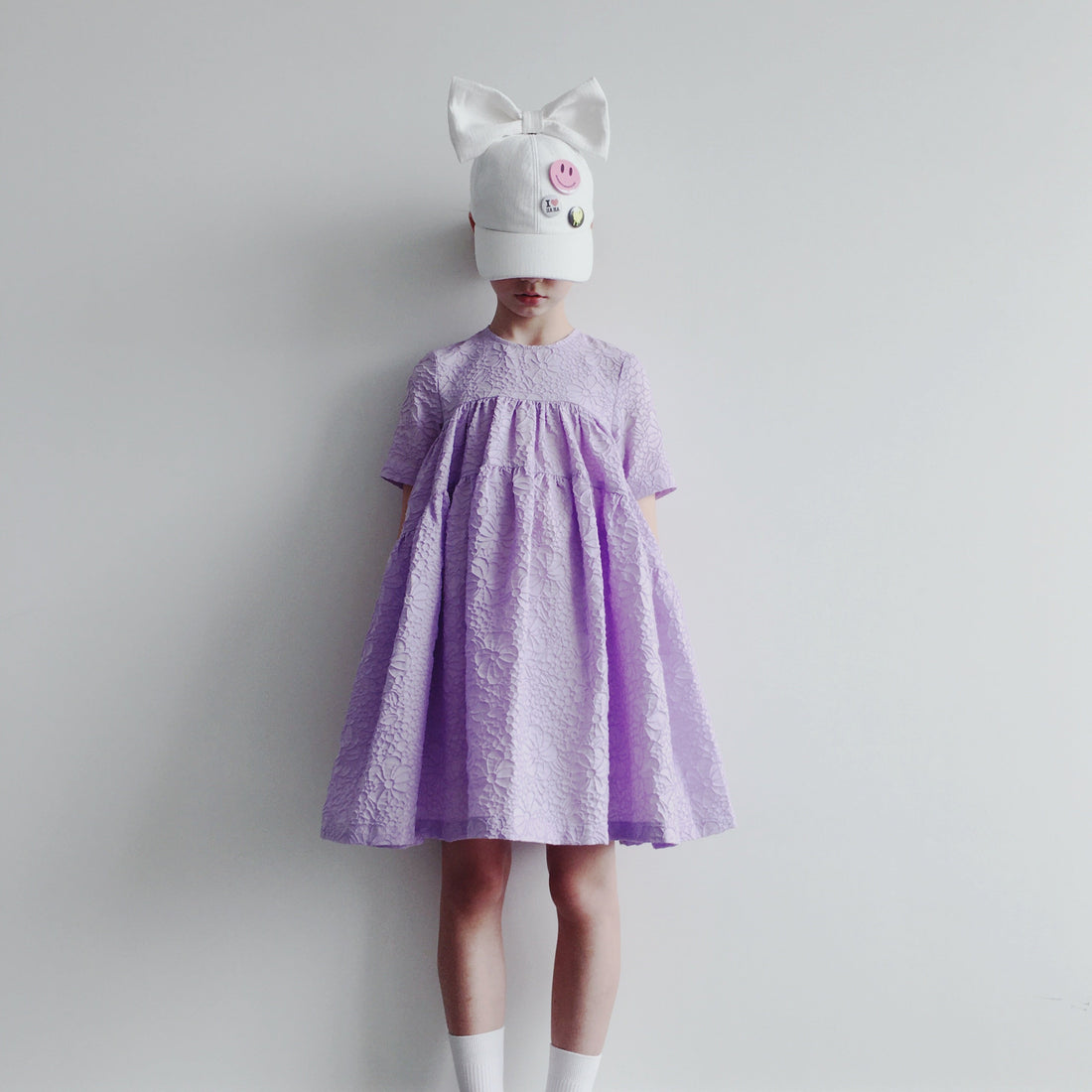 Caroline Bosmans dresses Caroline Bosmans Flower Soft Purple High Cut Tiered Dress