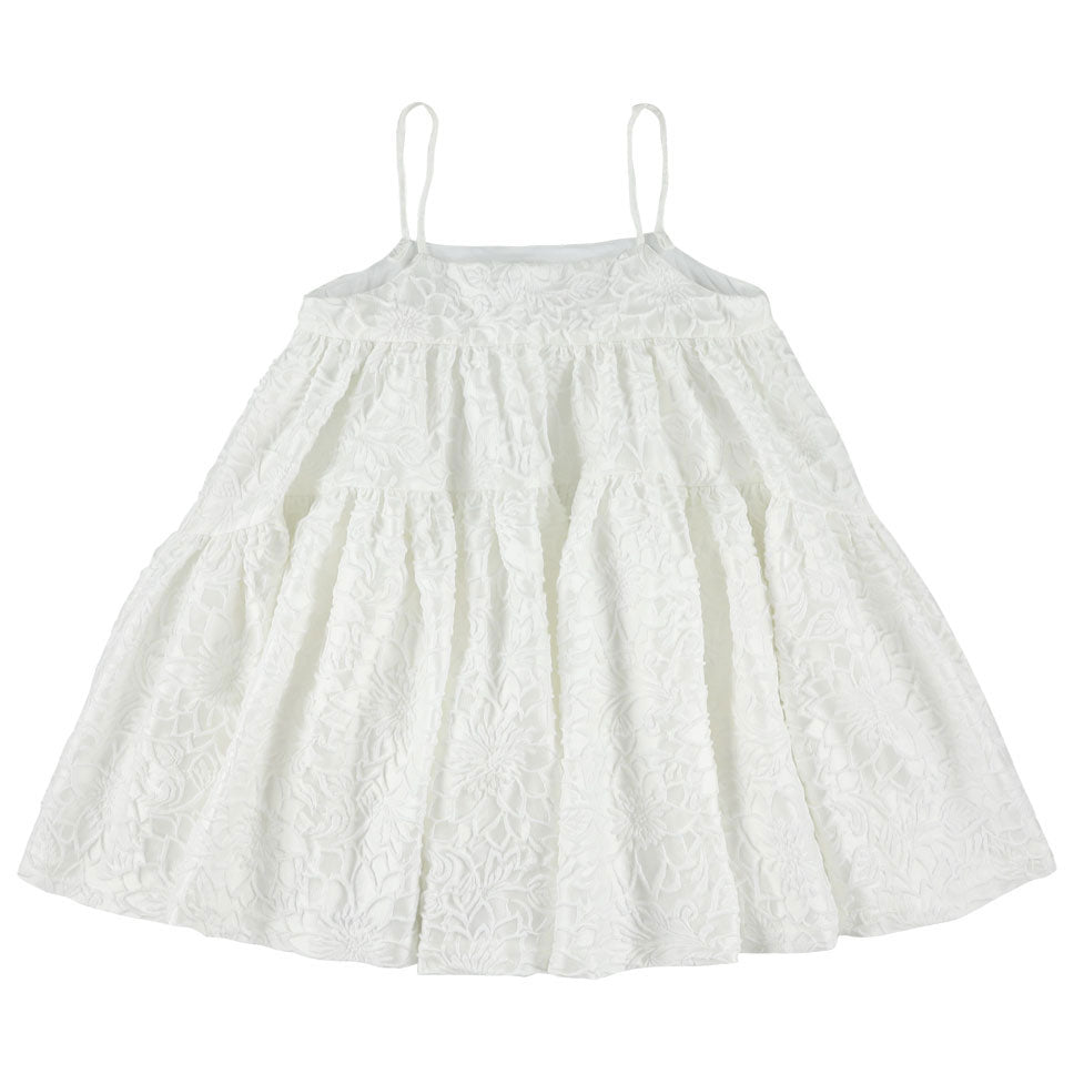 Caroline Bosmans dresses Caroline Bosmans Flower White High Cut Tiered Jumper