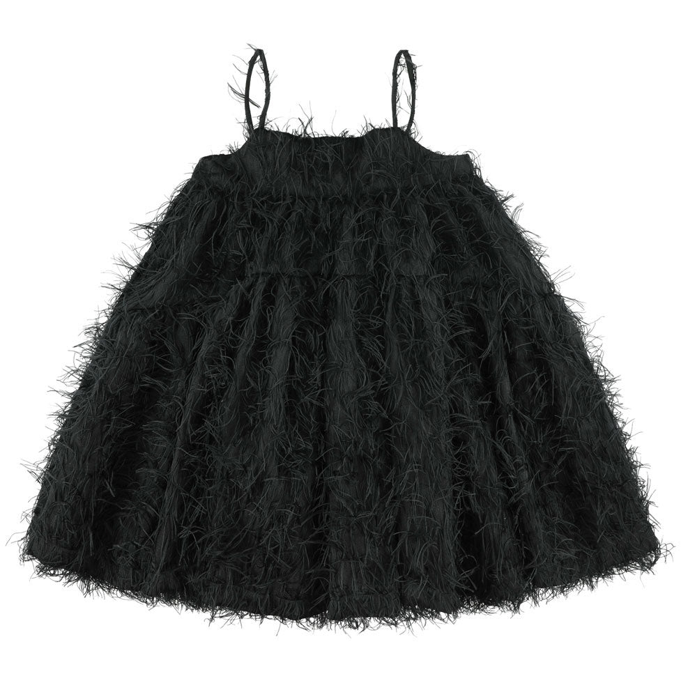 Caroline Bosmans dresses Caroline Bosmans Hairy Black High Cut Tiered Jumper