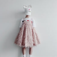 Caroline Bosmans dresses Caroline Bosmans Hairy Pink High Cut Tiered Jumper