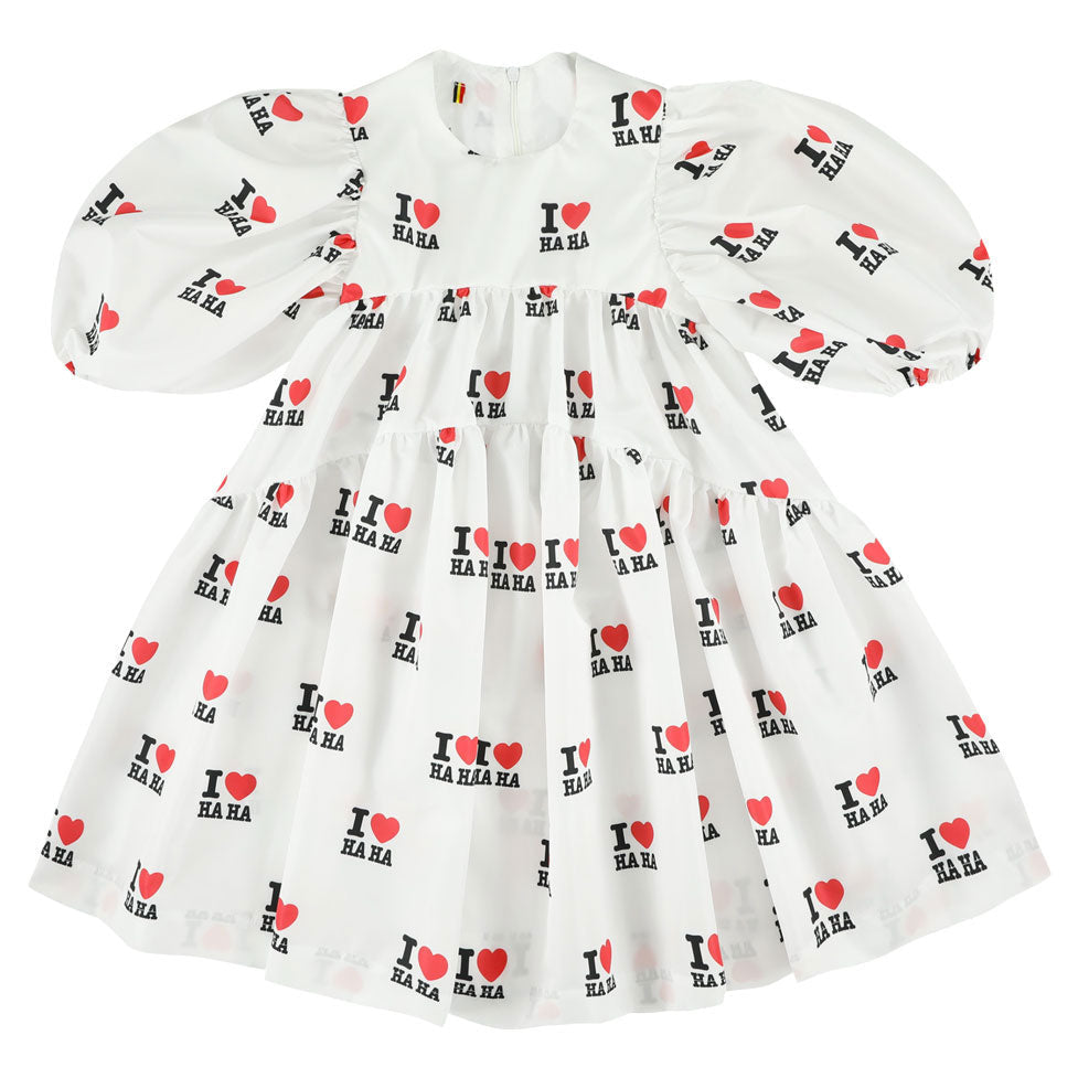Caroline Bosmans dresses Caroline Bosmans I Love Haha Natural High Cut Bubble Sleeve Tiered Dress
