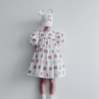 Caroline Bosmans dresses Caroline Bosmans I Love Haha Natural High Cut Bubble Sleeve Tiered Dress