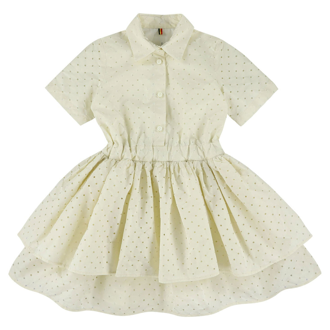 Caroline Bosmans dresses Caroline Bosmans Perforated Off White Collared Dress