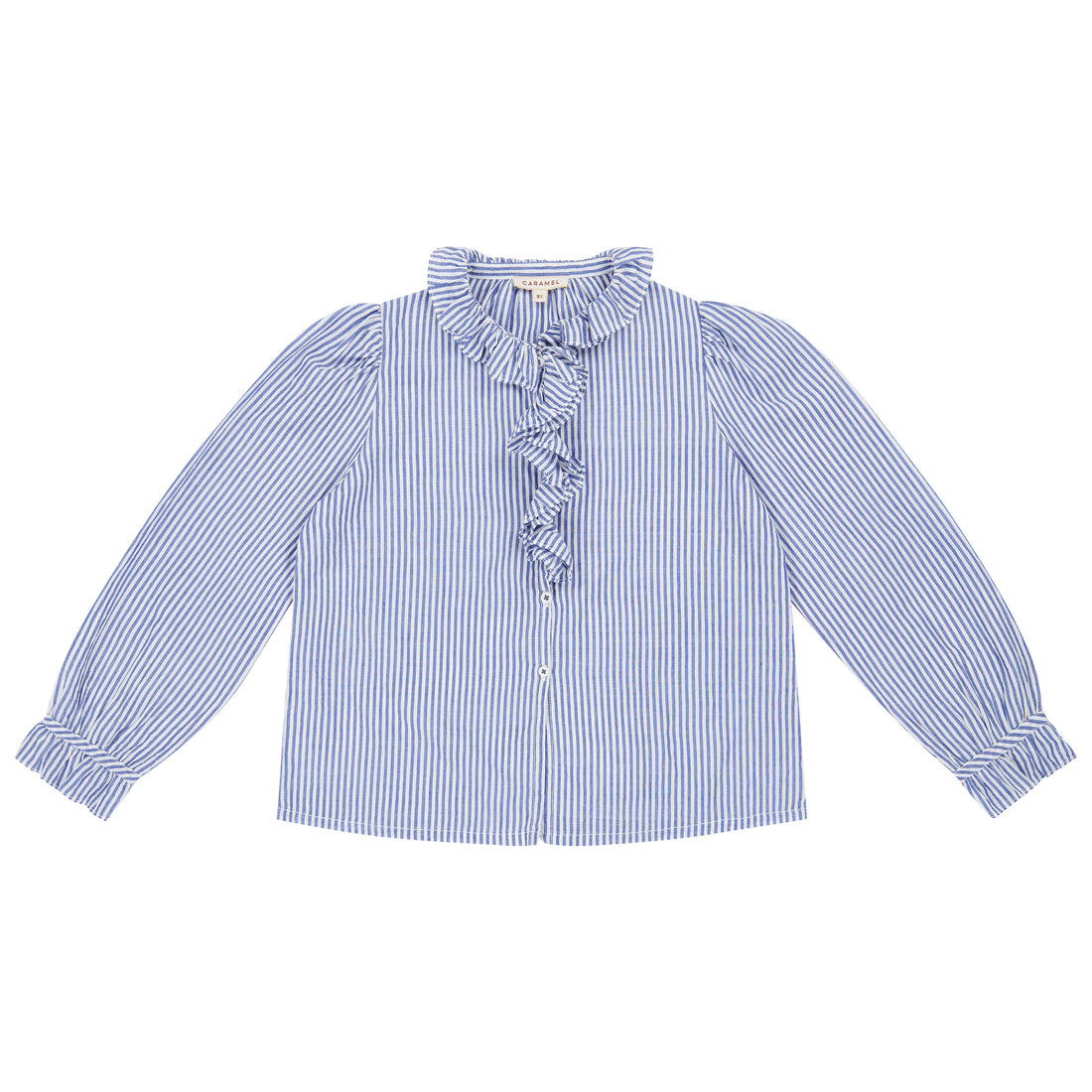 Caramel Blue Stripe Cauliflower Blouse