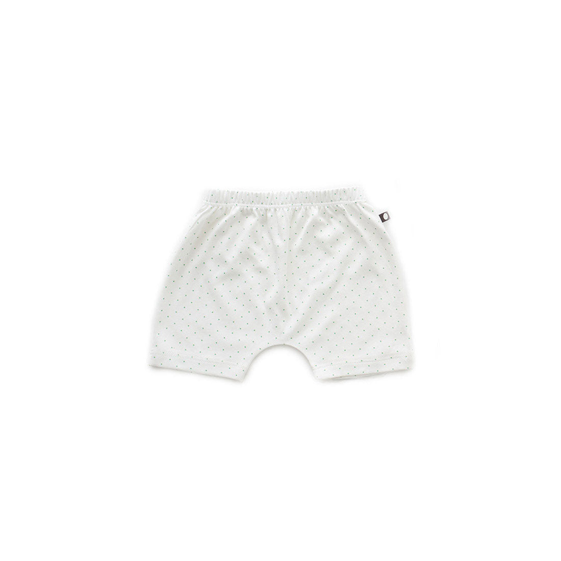 Oeuf White/Green Dots Harem Shorts