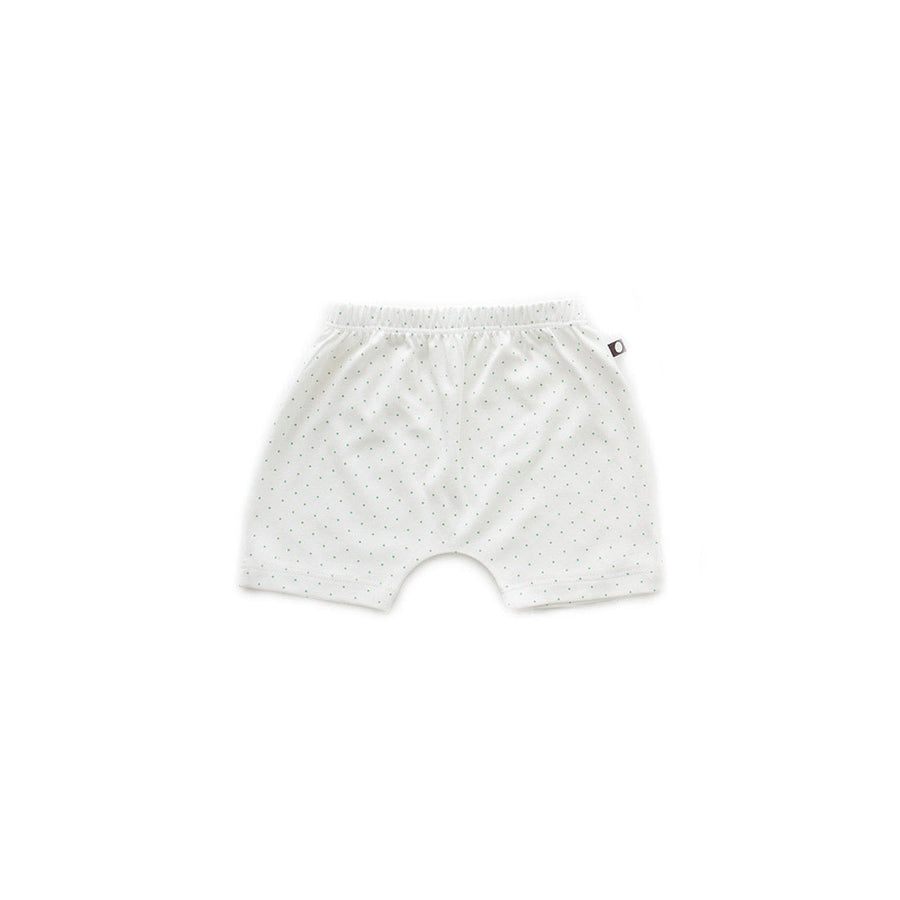 Oeuf White/Green Dots Harem Shorts