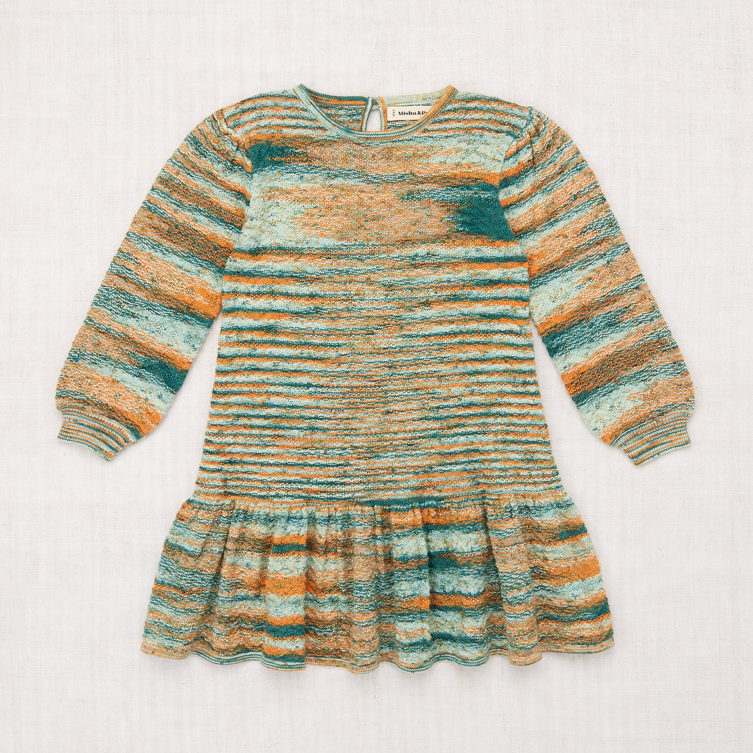 Misha and Puff Chevron Peplum Dress - Peacock Space Dye