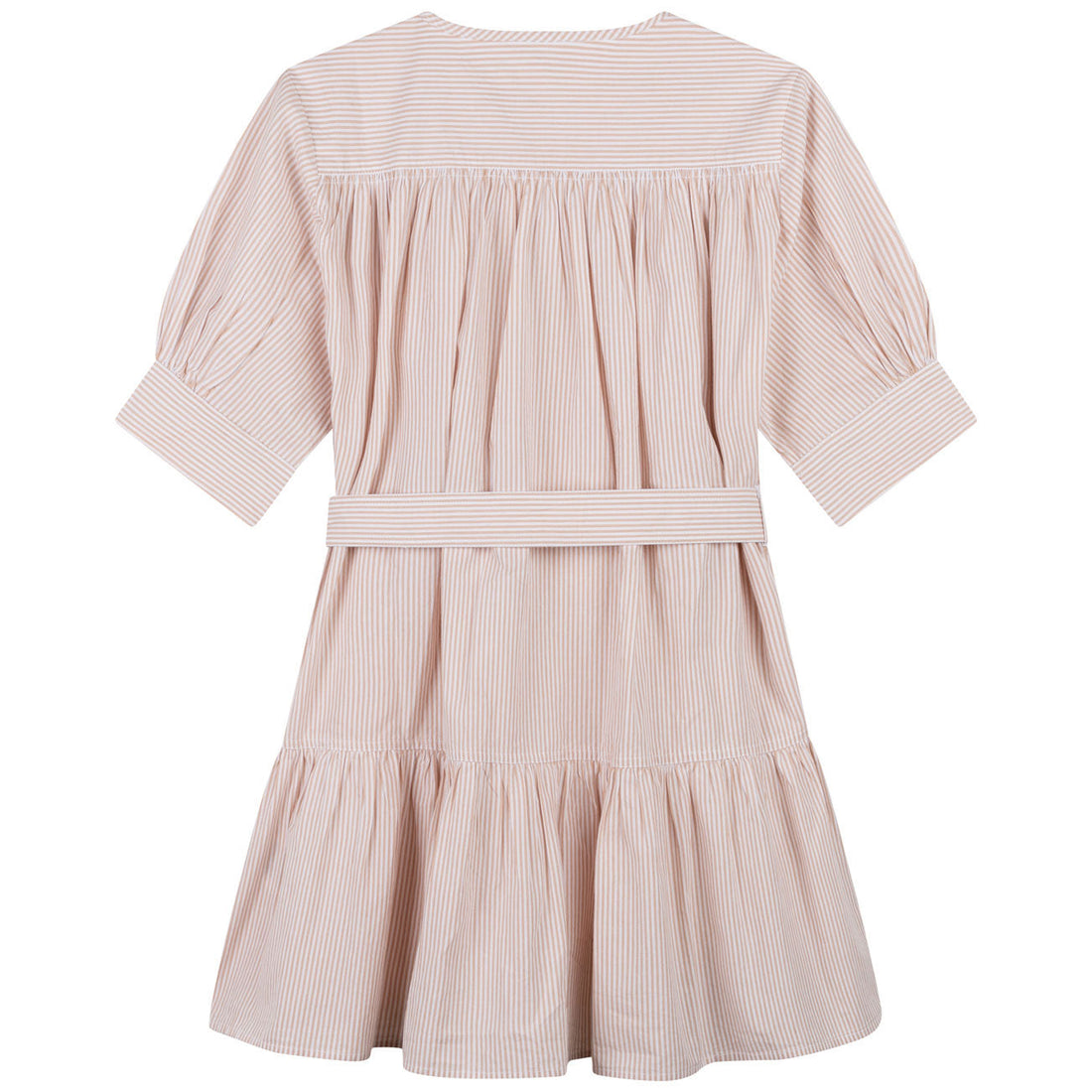 Chloe dresses Chloe Beige Striped Babydoll Dress
