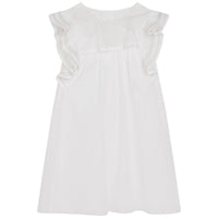 Chloe dresses Chloe Cream Topstitch Ruffle Dress