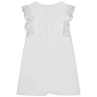 Chloe dresses Chloe Cream Topstitch Ruffle Dress
