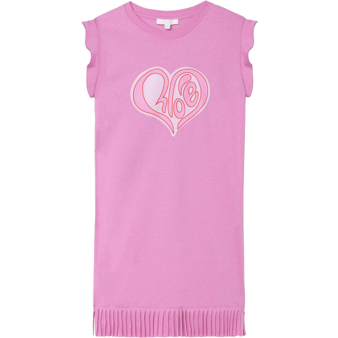 Chloe dresses Chloe Lilac Jersey Fringe Heart Logo Dress