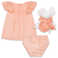 Chloe dresses Chloe Papaya Cotton Voile Baby Dress + Toy