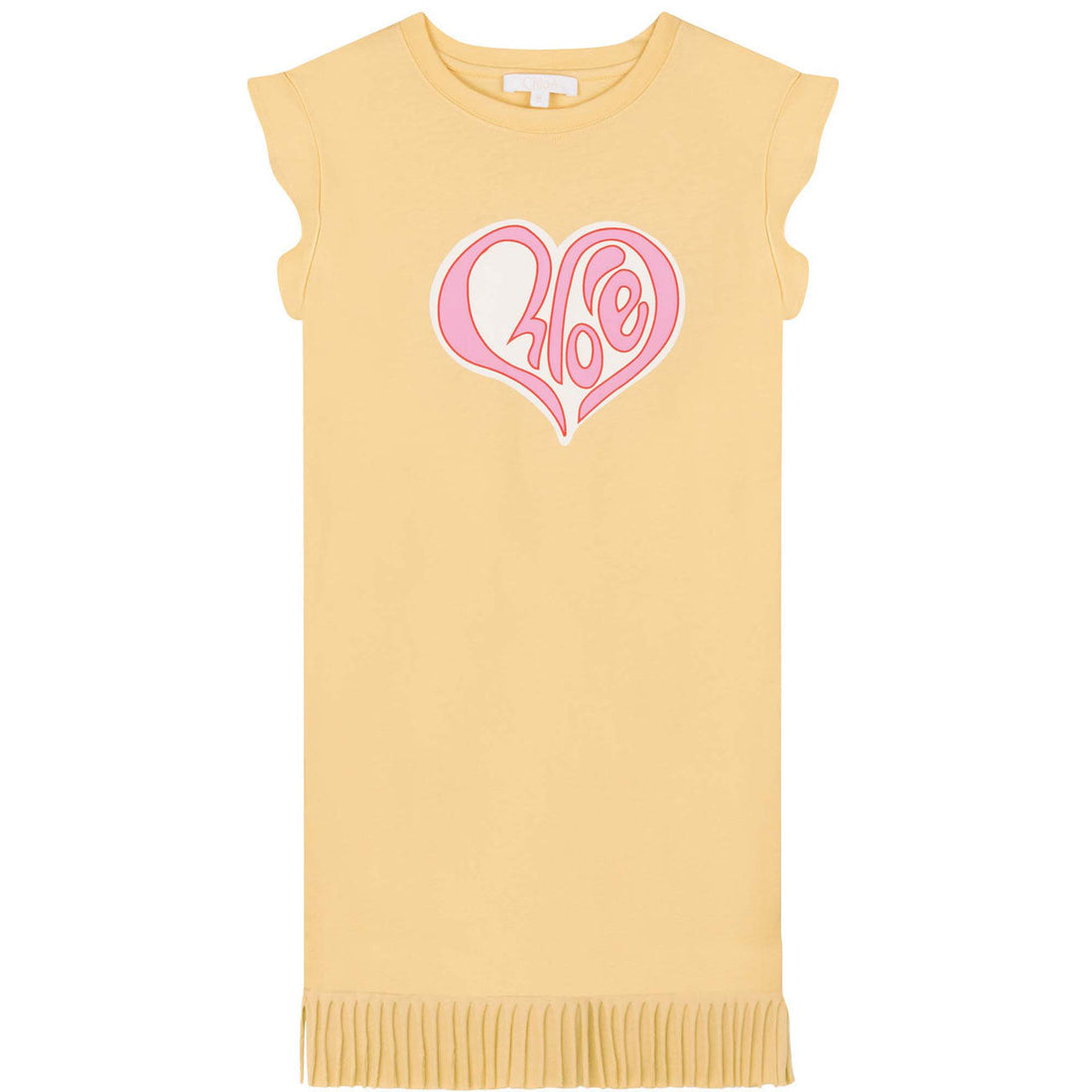 Chloe dresses Chloe Straw Jersey Fringe Heart Logo Dress