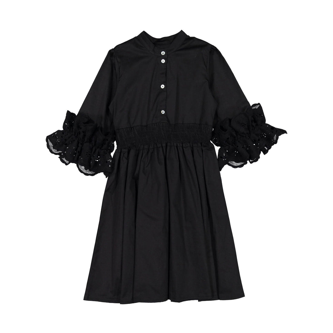 Christina Rohde dresses Christina Rohde Black Flowers Sleeve Dress