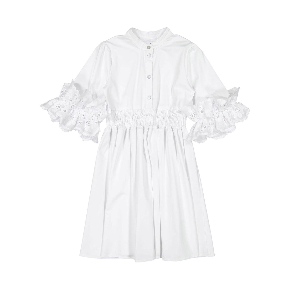 Christina Rohde dresses Christina Rohde White Lace Flower Sleeve Dress