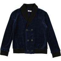 Coco Blanc Navy Velour Double Breasted Blazer
