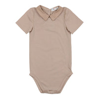 Coco Blanc bodysuits Coco Blanc Taupe Modal Peter Pan Onesie