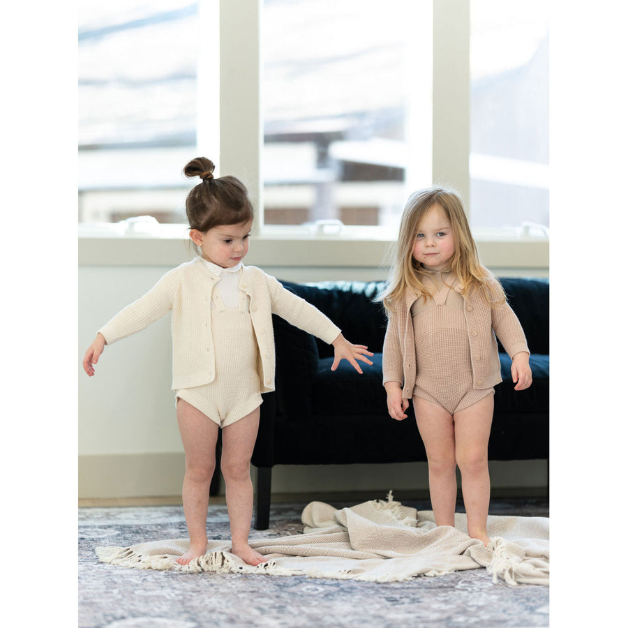 Coco Blanc bodysuits Coco Blanc Taupe Modal Peter Pan Onesie