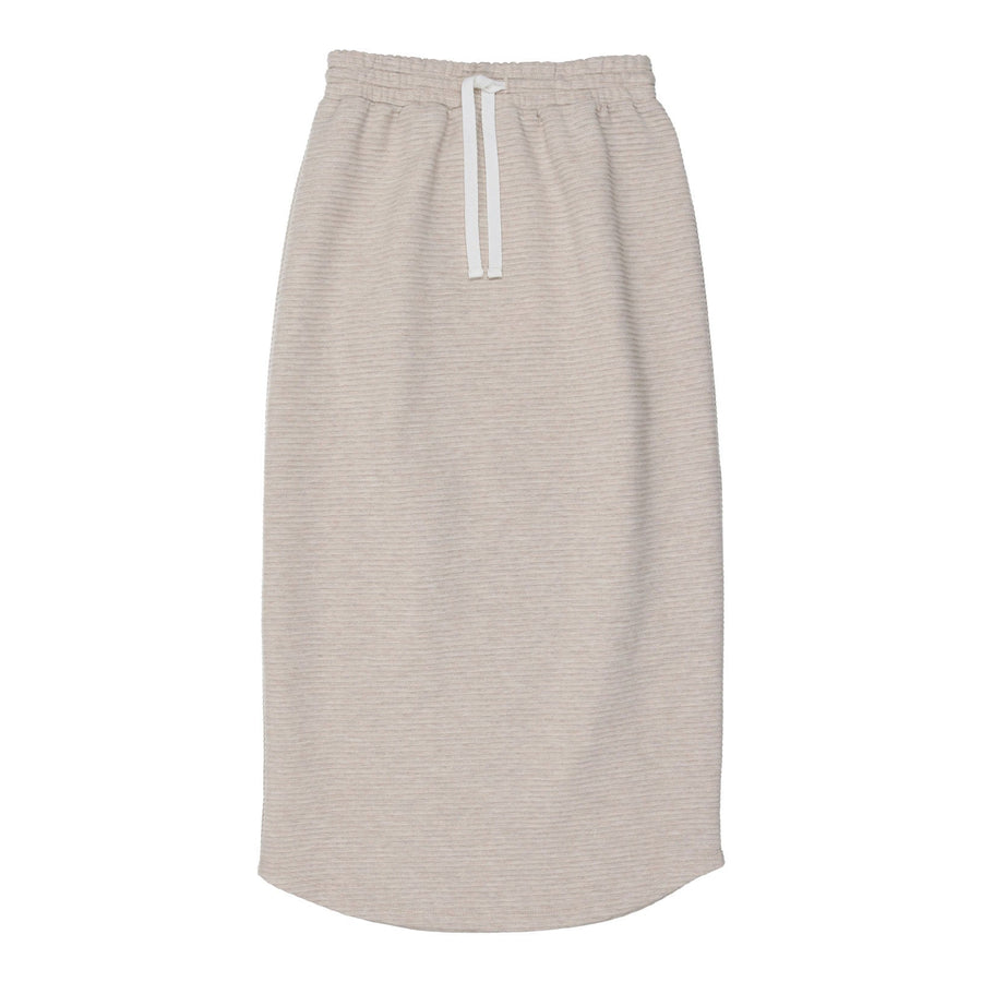 Coco Blanc bottoms Coco Blanc Flaxy Oat Ribbed Midi Skirt