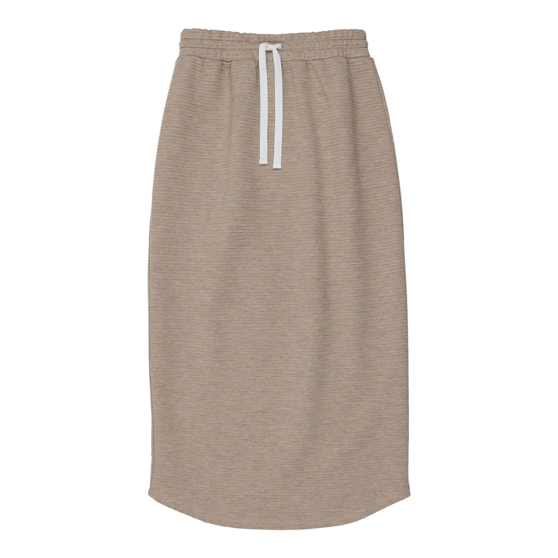 Coco Blanc bottoms Coco Blanc Taupe Ribbed Midi Skirt