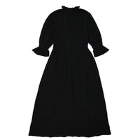 Coco Blanc dresses Coco Blanc Black Pleated Sleeve Robe