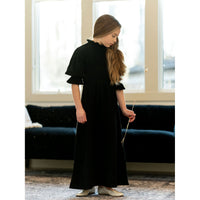 Coco Blanc dresses Coco Blanc Black Pleated Sleeve Robe