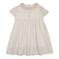 Coco Blanc dresses Coco Blanc Flaxy Oat Crochet Collar Dress