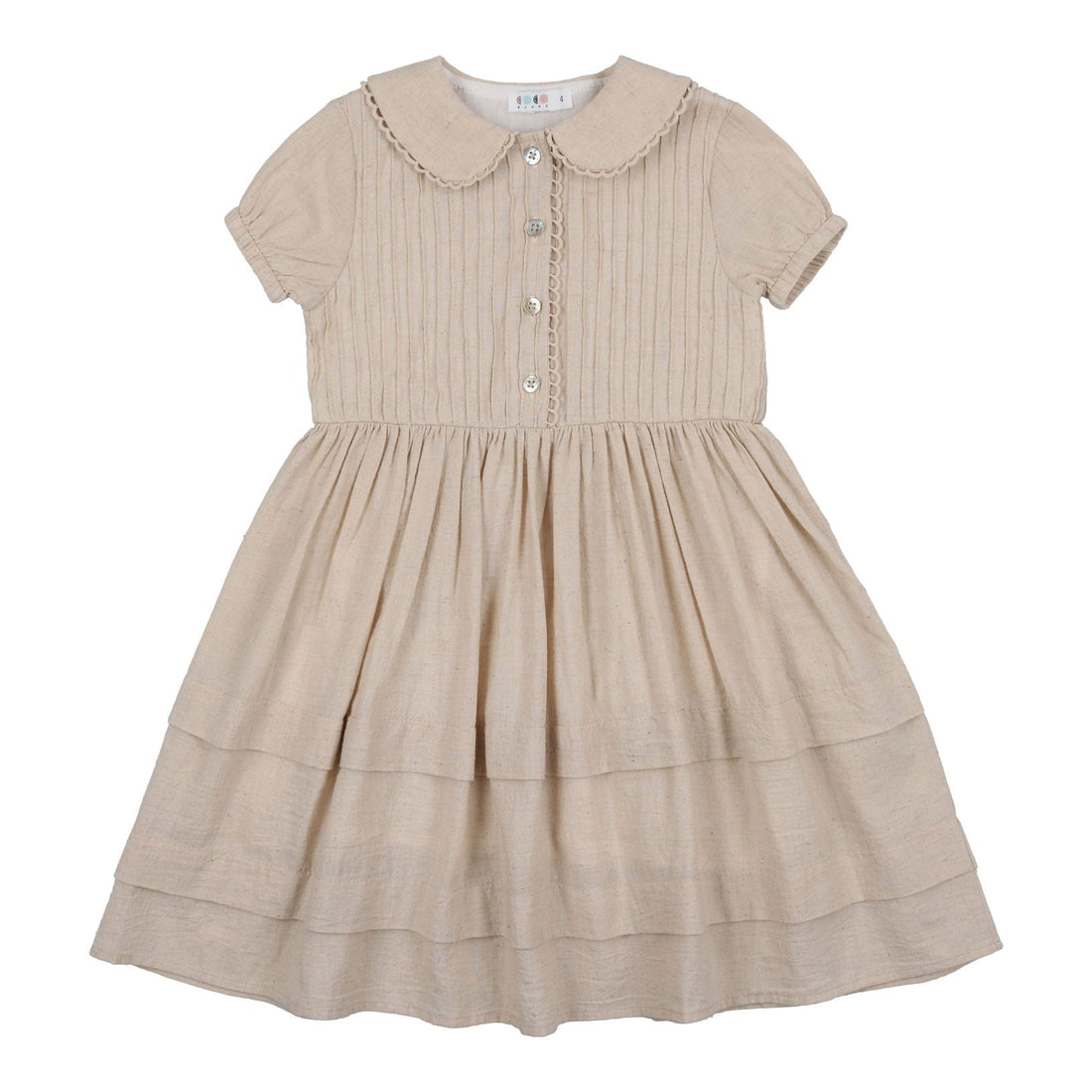 Coco Blanc dresses Coco Blanc Flaxy Oat Peter Pan Collar Dress