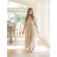 Coco Blanc dresses Coco Blanc Tan Flowy Linen Dress