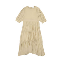 Coco Blanc dresses Coco Blanc Tan Flowy Linen Dress