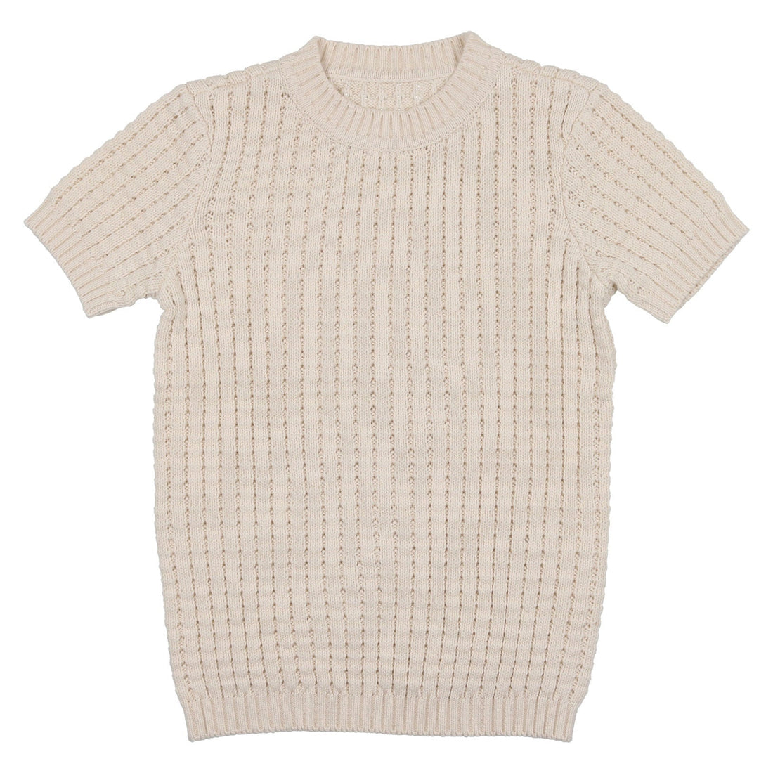 Coco Blanc knitwear Coco Blanc Antique White Knit Pointelle Sweater