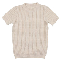 Coco Blanc knitwear Coco Blanc Antique White Knit Pointelle Sweater