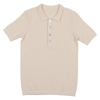 Coco Blanc knitwear Coco Blanc Antique White Knit Polo