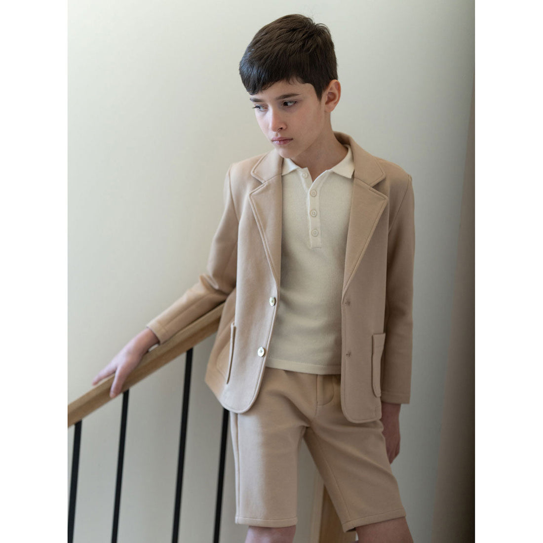 Coco Blanc knitwear Coco Blanc Antique White Knit Polo