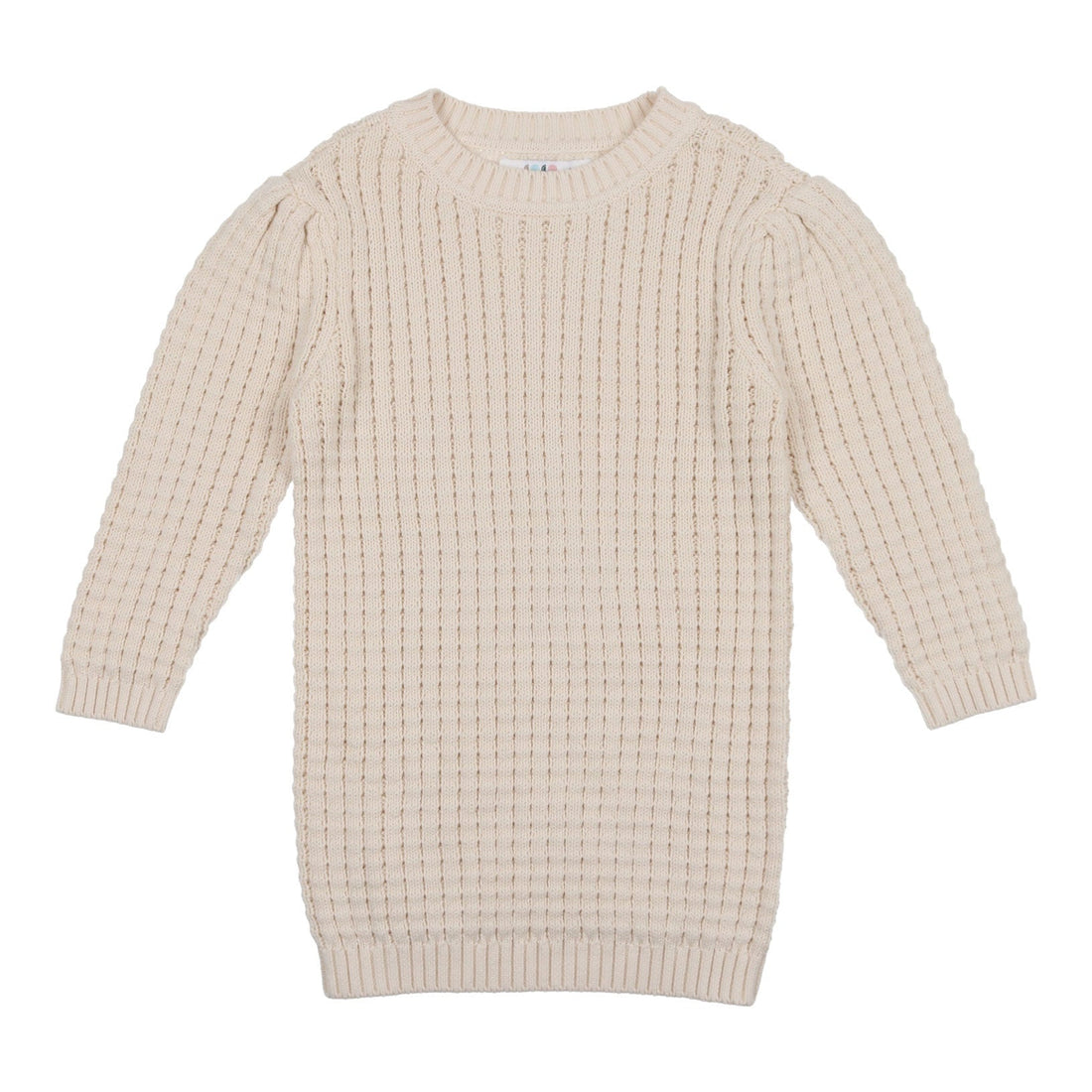 Coco Blanc knitwear Coco Blanc Antique White Pointelle 3/4 Sweater