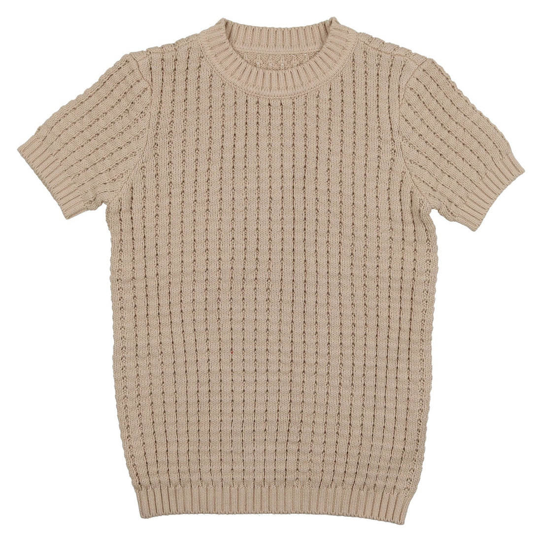Coco Blanc knitwear Coco Blanc Taupe Knit Pointelle Sweater