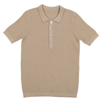 Coco Blanc knitwear Coco Blanc Taupe Knit Polo