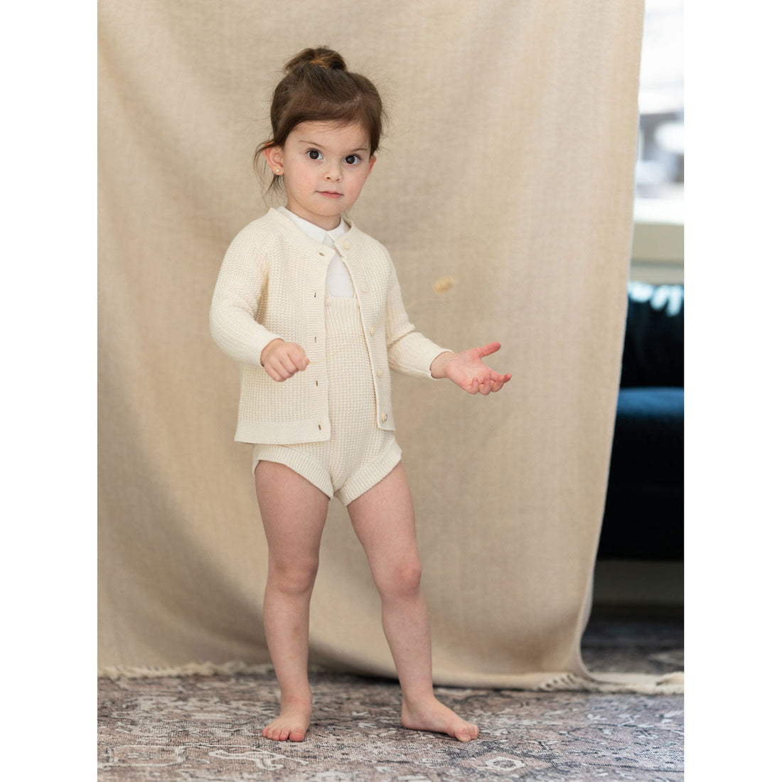 Coco Blanc rompers Coco Blanc Antique White Knit Romper