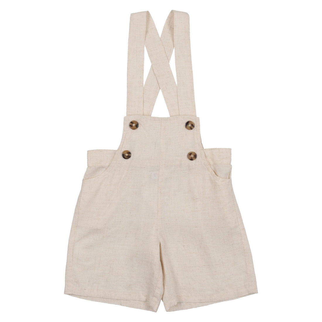 Coco Blanc rompers Coco Blanc Flaxy Oat Boys Linen Romper