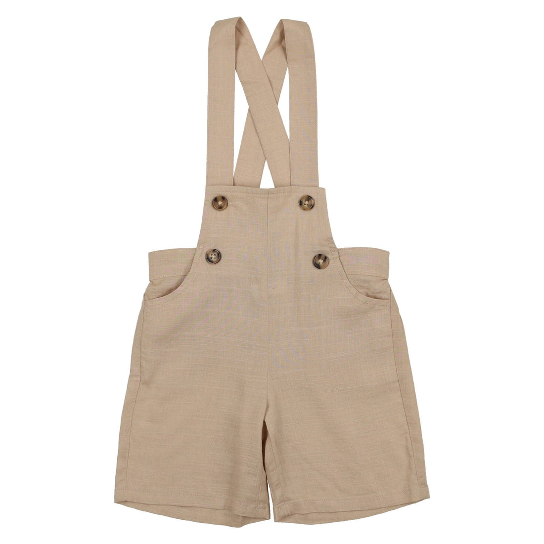 Coco Blanc rompers Coco Blanc Tan Boys Linen Romper