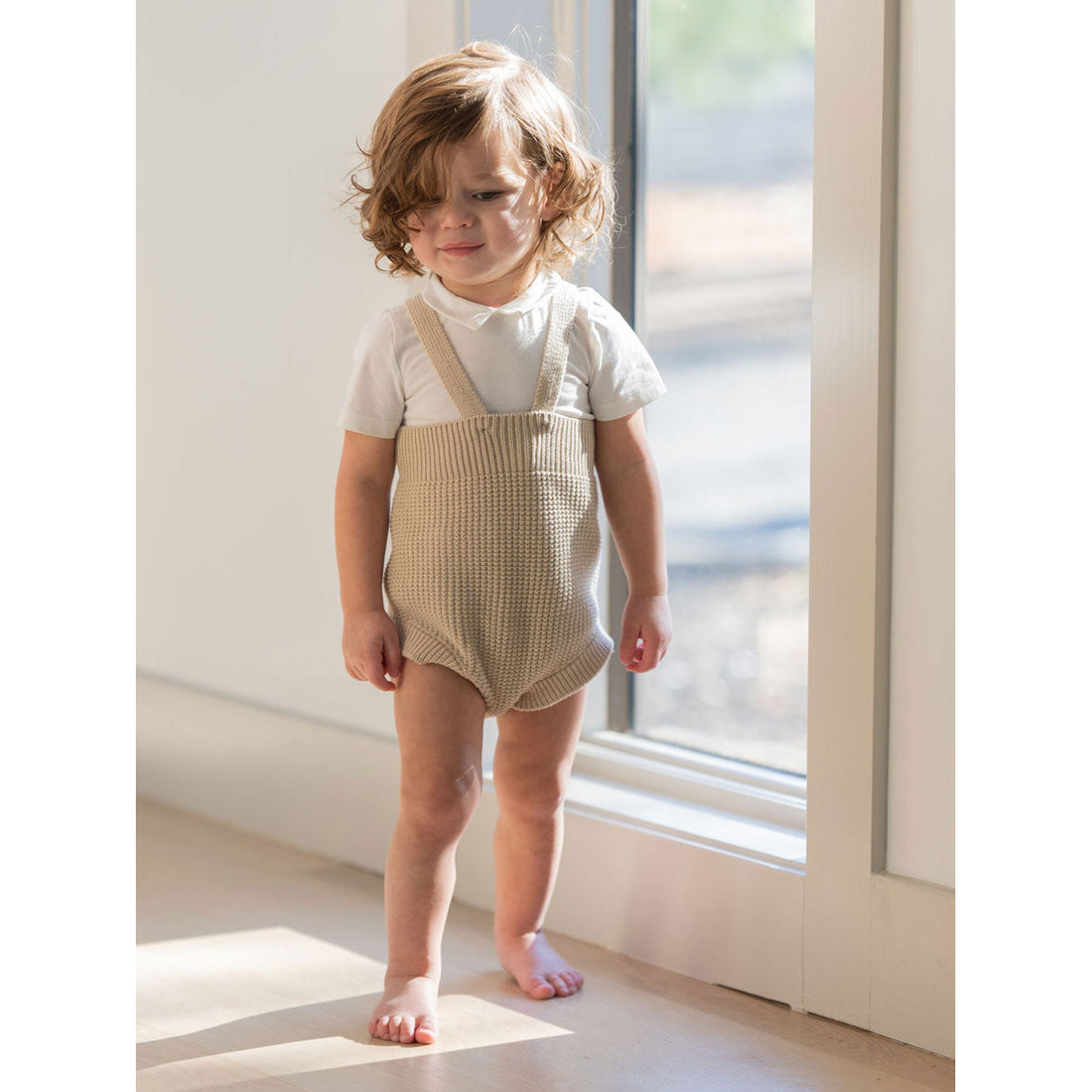Coco Blanc rompers Coco Blanc Taupe Knit Romper