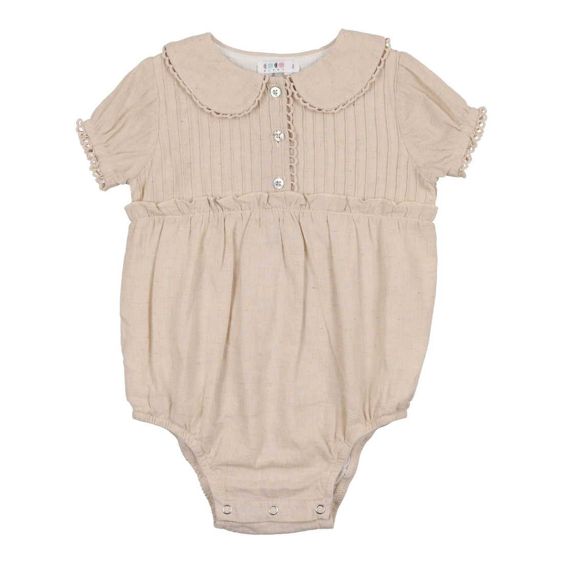 Coco Blanc rompers Coco Blanc Taupe Peter Pan Collar Romper