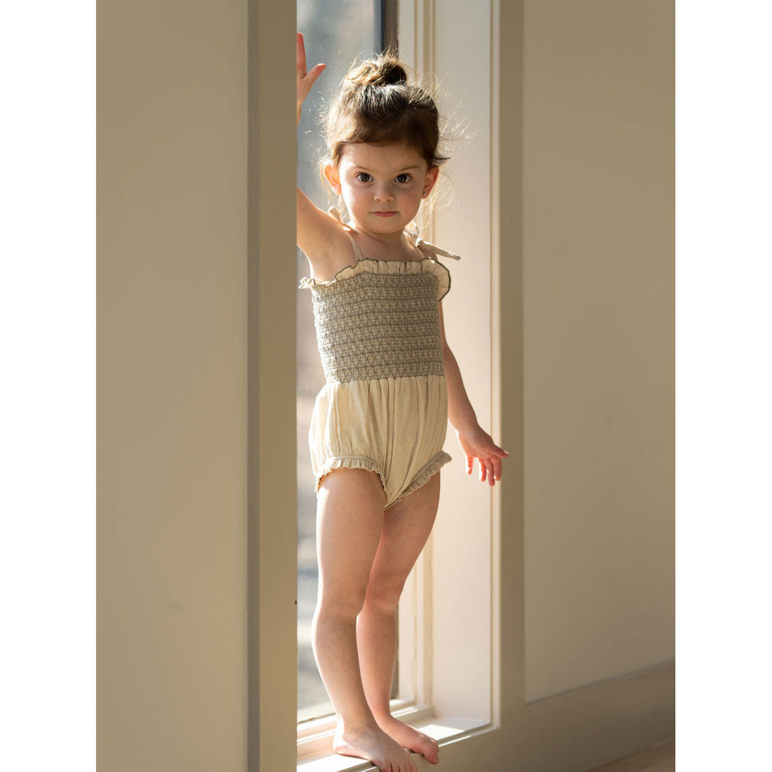 Coco Blanc rompers Coco Blanc Taupe Ruched romper