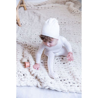 Coco Blanc sets Coco Blanc Antique White Modal Footie with Beanie