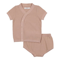 Coco Blanc sets Coco Blanc Powdered Mauve Baby Side Button Set
